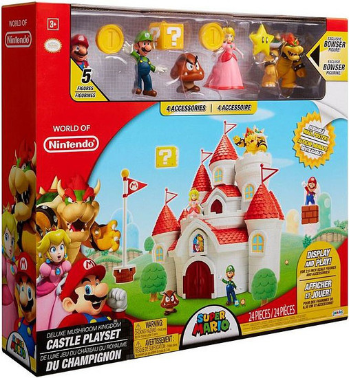 Super Mario Deluxe Castle Playset Mushroom Kingdom 24 Pcs Action Figures Poster 
