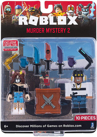 Roblox Murder Mystery 2 Action Figure Game Pack Jazwares Toywiz - action figures 2018 roblox figures 6 piece set pvc game