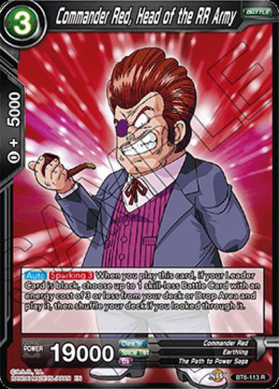 Dragon Ball Super Collectible Card Game Destroyer Kings Single Card Rare Commander Red Head Of The Rr Army Bt6 113 Toywiz - dc universe army rp camp roblox