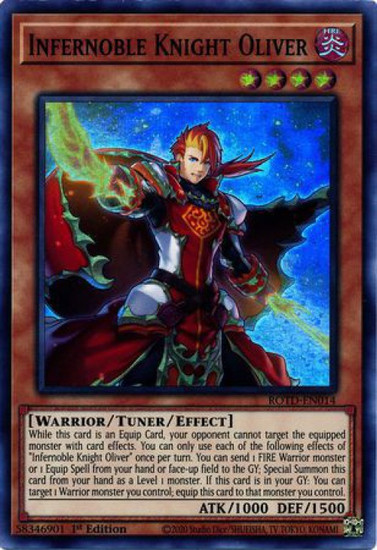 YuGiOh Rise of the Duelist Super Rare Infernoble Knight Oliver ROTD-EN014
