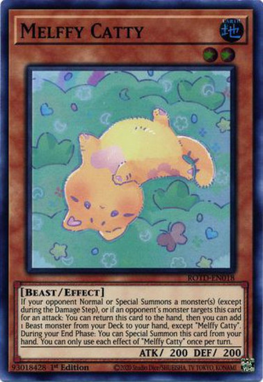YuGiOh Rise of the Duelist Super Rare Melffy Catty ROTD-EN018