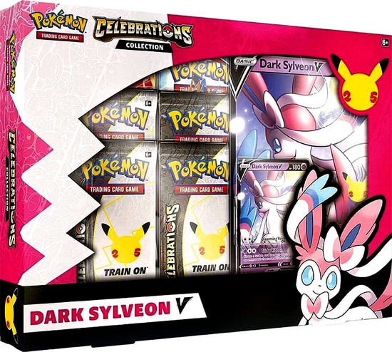 Pokemon Trading Card Game Celebrations Dark Sylveon V Collection Box [4 Celebrations Booster Packs + 2 Additional B]