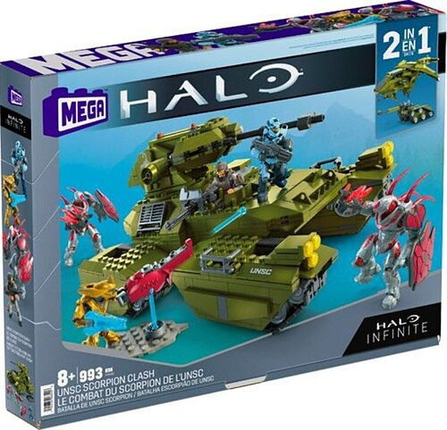 Halo Infinite Unsc Scorpion Clash Set Includes Spartan Stone Unsc Marine Elite Warlord 2 Banished Hunters Mega Construx Toywiz