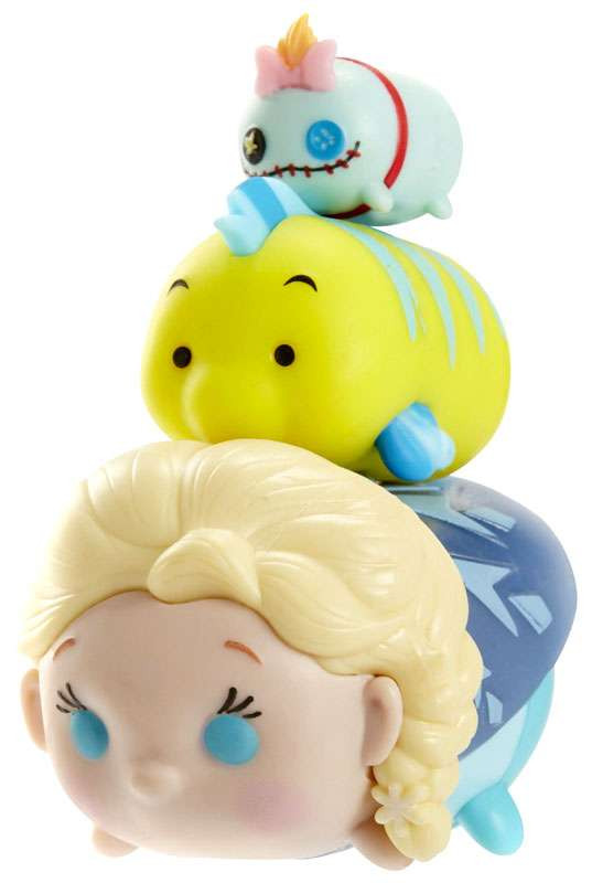 Disney Tsum Tsum Series 2 Scrump, Flounder Elsa Minifigure 3Pack