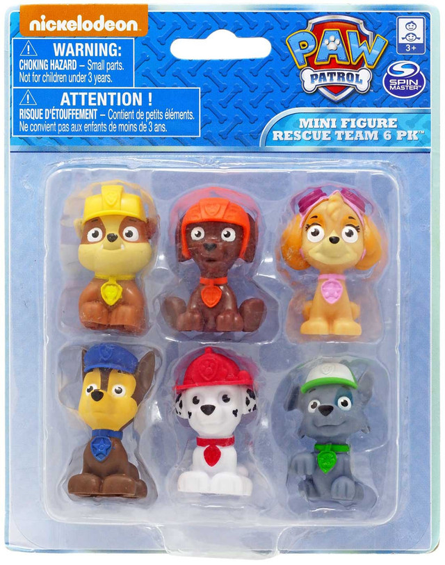 Paw Patrol Chase Marshall Rocky Skye Zuma Rubble Mini Figure 6 Pack Spin Master Toywiz 