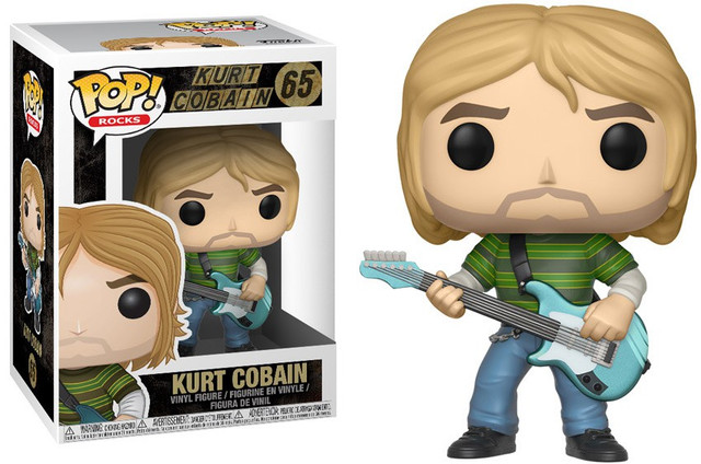 Funko Nirvana POP Rocks Kurt Cobain Vinyl Figure 65 Blue Guitar, Teen ...