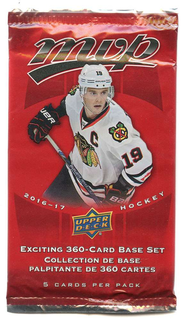 NHL 2016-17 MVP Hockey Trading Card Pack 5 Cards Upper Deck - ToyWiz