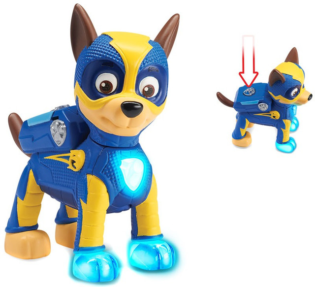 Paw Patrol Mighty Pups Chase Exclusive Figure Light Up Badge Paws Spin Master Toywiz 