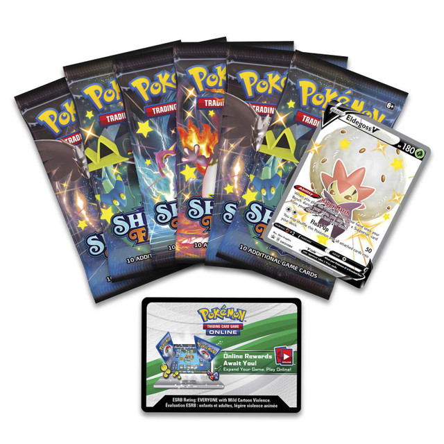 Pokemon Trading Card Game Shining Fates Eldegoss V Tin Set 6 Booster