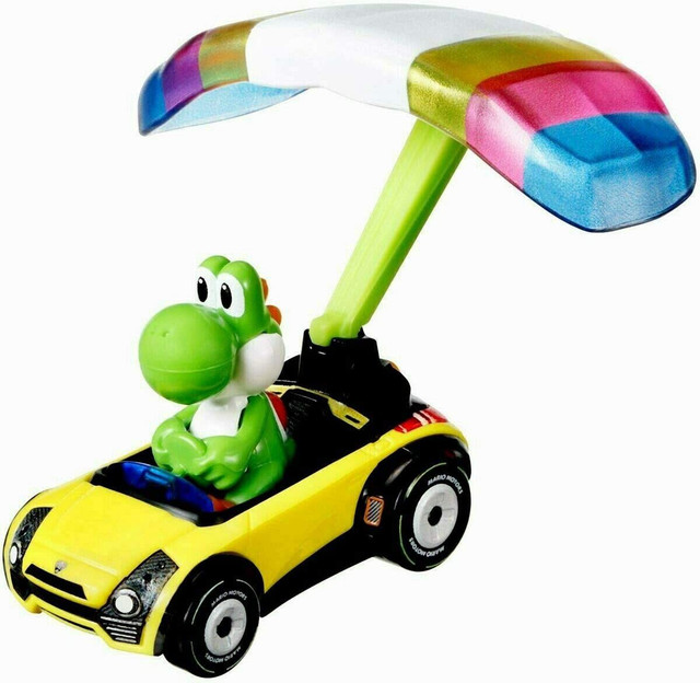 Hot Wheels Mario Kart Glider Yoshi 164 Diecast Car Sports Coupe Parafoil Mattel Toys Toywiz 0290