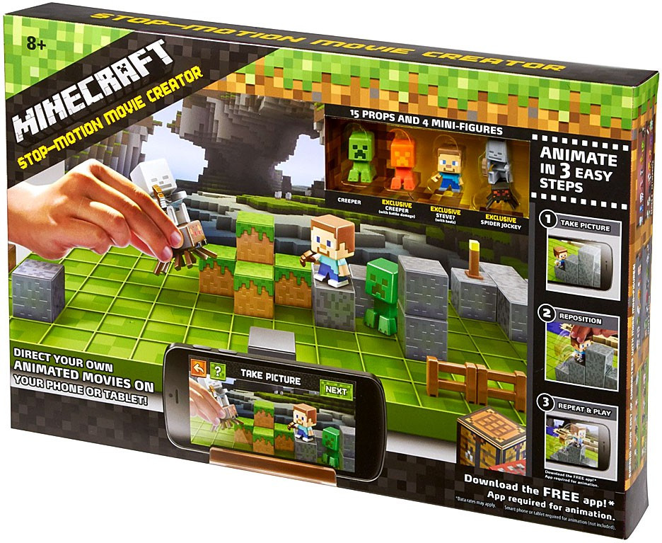 Minecraft Grass Series 1 Stop Motion Movie Creator Playset Green Box