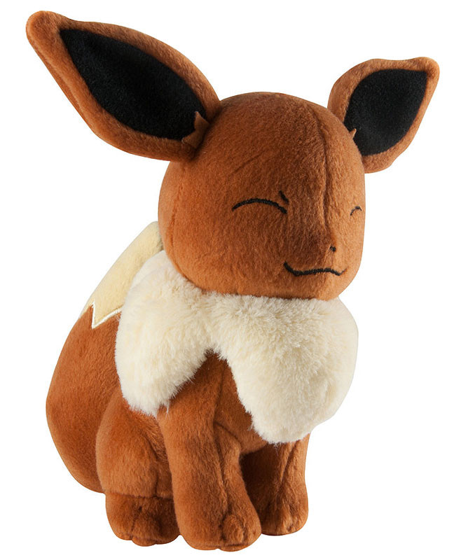 Pokemon Eevee 8 Plush Eyes Closed Smirking Tomy ToyWiz