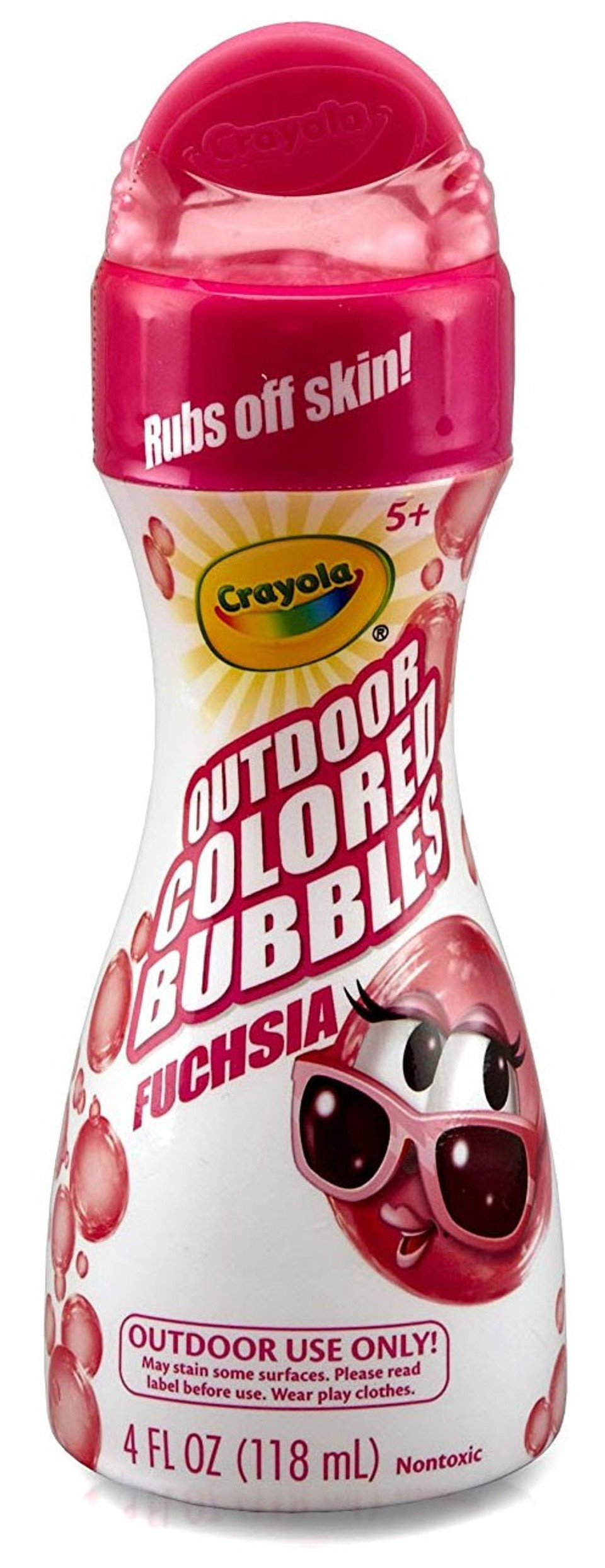 Crayola Outdoor Colored Bubbles Fuchsia 4 Ounce - ToyWiz