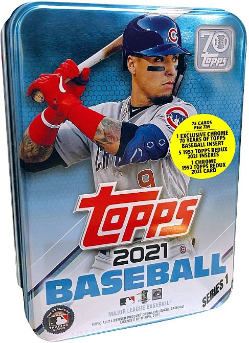 MLB Topps 2021 Series 1 Baseball Javier Baez Trading Card Tin Set 75 