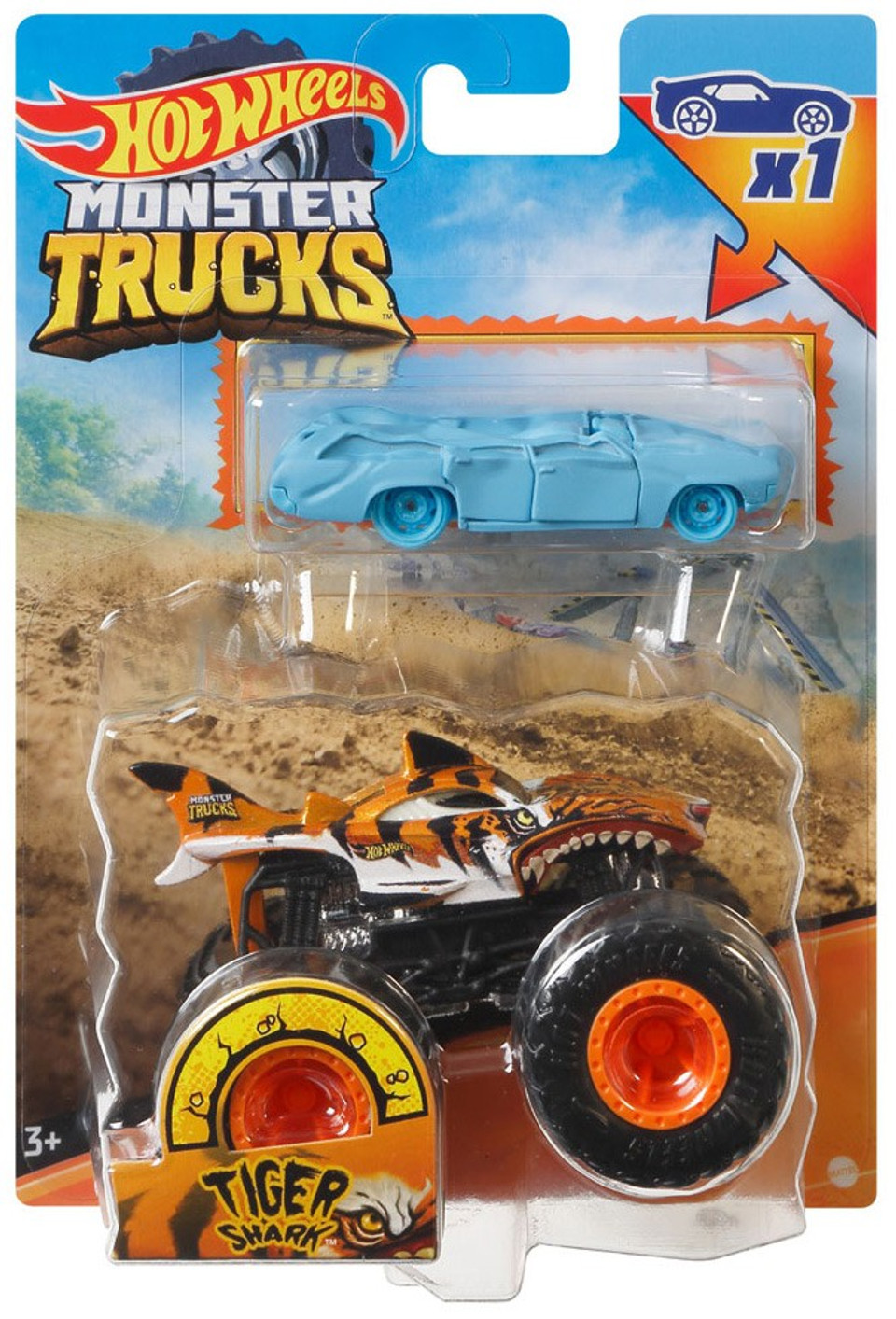 Hot Wheels Monster Trucks Tiger Shark 164 Diecast Car Crushed Die Cast Car Mattel Toys Toywiz