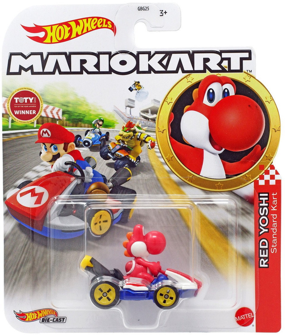 Hot Wheels Mario Kart Red Yoshi 164 Diecast Car Standard Kart Mattel
