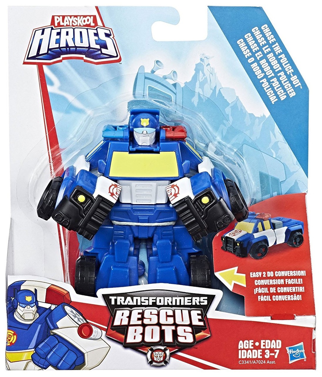 playskool heroes transformers rescue bots rescan chase the police bot action figure