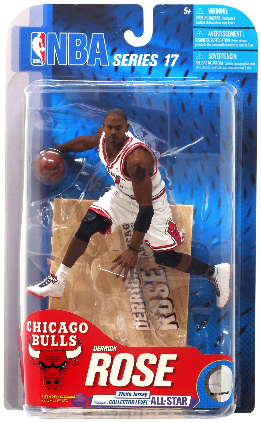 Mcfarlane Toys Nba Chicago Bulls Sports Picks Series 17 Derrick Rose Action Figure White Jersey