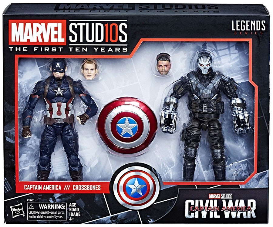 Marvel Avengers Civil War Marvel Studios The First Ten Years Marvel Legends Captain America Crossbones Action Figure 2 Pack Hasbro Toywiz