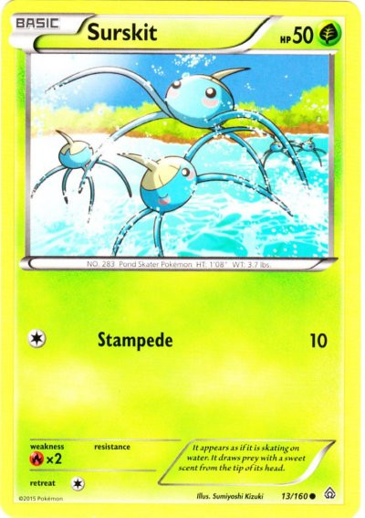 Pokemon X Y Primal Clash Single Card Common Surskit 13 - ToyWiz