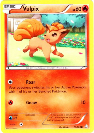 Pokemon X Y Primal Clash Single Card Common Vulpix 20 - ToyWiz Pokemon X Y Primal Clash Single Card Common Vulpix 20 - ToyWiz