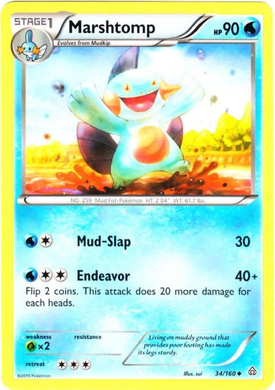 pokemon marshtomp card Pokemon EX Crystal Guardians Single Card Uncommon Marshtomp 38