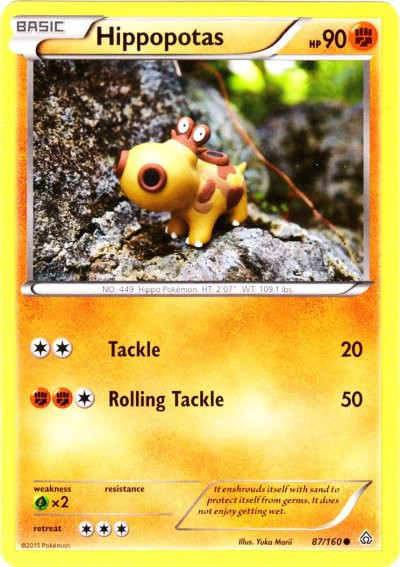 Pokemon X Y Primal Clash Single Card Common Hippopotas 87 - ToyWiz