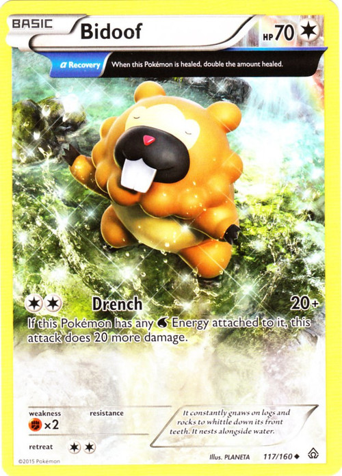 bidoof pokemon card (Mega Rising #316/331, 1-Star Shiny) Common Card Type Custom, Holographic, Glossy, Pocket TCG