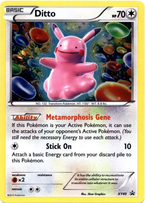 pokemon yoto card Pokemon X Y Promo Single Card Rare Holo Ditto XY40