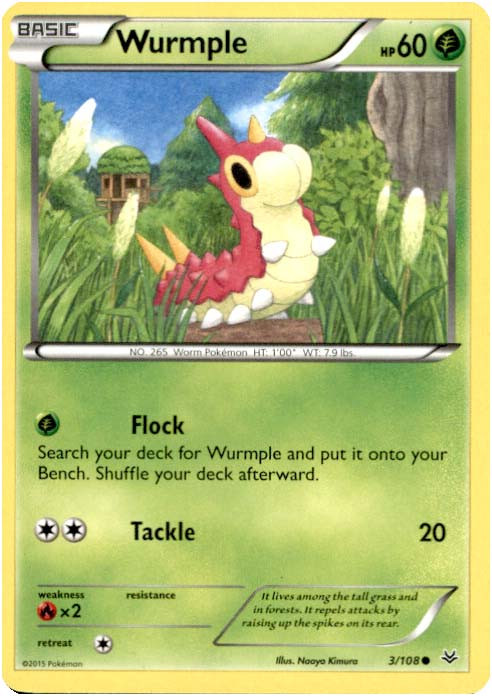 Pokemon Trading Card Game XY Roaring Skies Common Wurmple #3