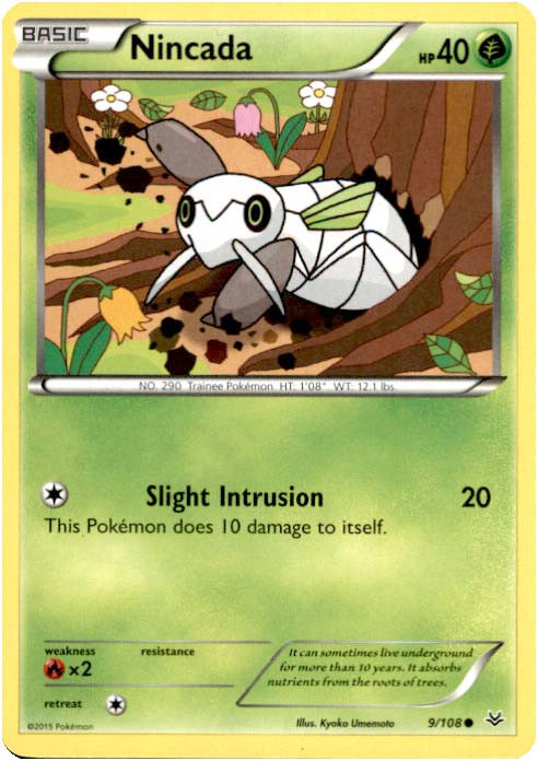 Pokemon Trading Card Game XY Roaring Skies Single Card Common Nincada 9 -  ToyWiz
