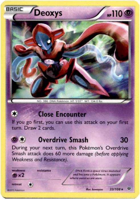 Pokemon Trading Card Game XY Roaring Skies Rare Holo Deoxys #33