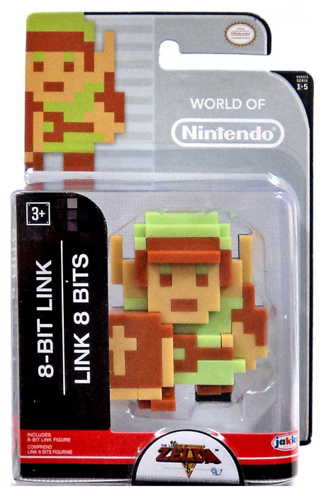 World of Nintendo Legend of Zelda 8 Bit Link 2.5 Mini Figure Green