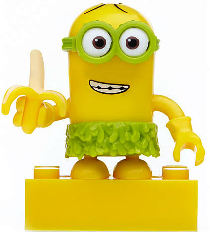 Mega Bloks Minions Mystery Minions Series 3 Au Naturel Minion 1.5 Minifigure  Two Eyes with Banana - ToyWiz