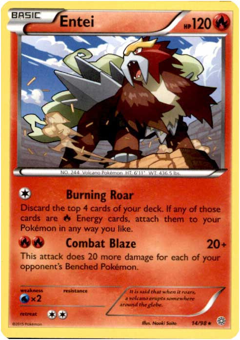 rare entei card 4/132 Reverse Holo Vintage Pokemon Near Mint Rare Card Type Rare Entei Pokemon Card Credit