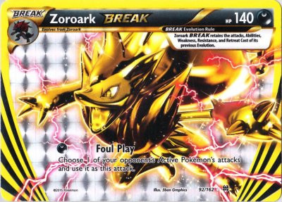 Pokemon X and Y BREAKthrough Rare Holo BREAK Zoroark BREAK #92 Pokemon X and Y BREAKthrough Rare Holo BREAK Zoroark BREAK #92