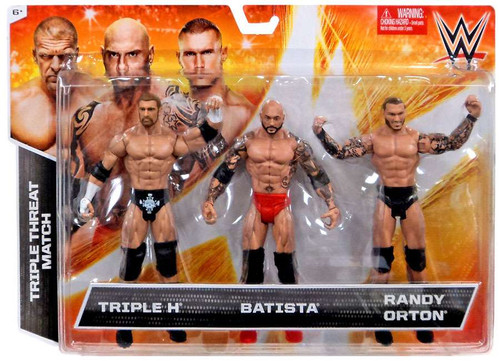 WWE Wrestling Triple H, Batista & Randy Orton Exclusive Action Figure  3-Pack [Triple Threat Match]