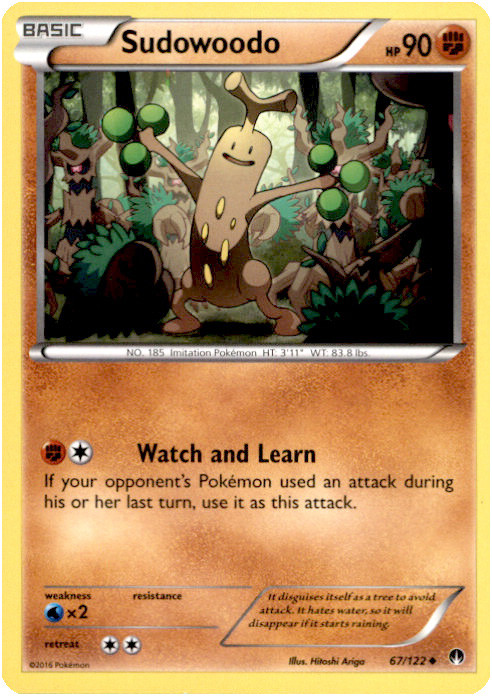 Pokemon Trading Card Game XY BREAKpoint Single Card Uncommon Sudowoodo 67 -  ToyWiz