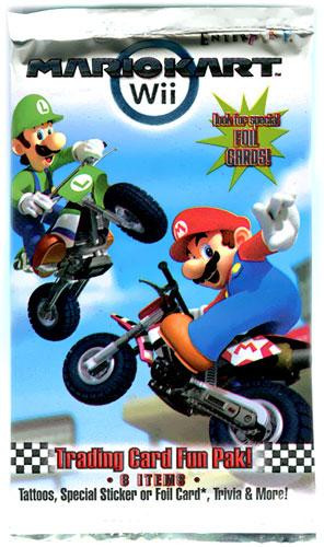 Super Mario Mario Kart Wii Trading Card Pack 8 Items Tattoos