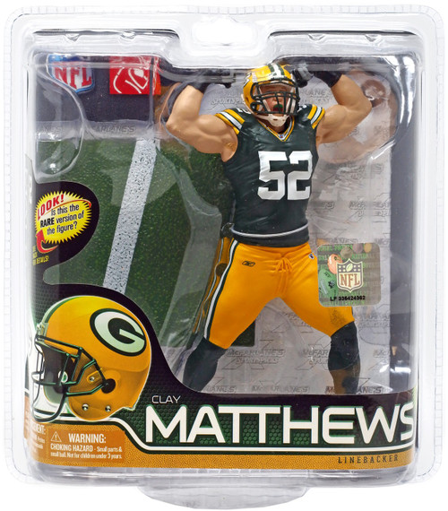 McFarlane Toys NFL Green Bay Packers Sports Picks Football Series 28 Clay  Matthews Action Figure Green Jersey - ToyWiz