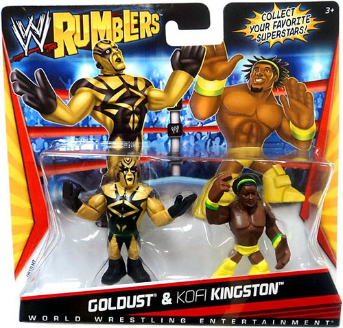 WWE Wrestling Rumblers Series 1 Goldust Kofi Kingston Yellow