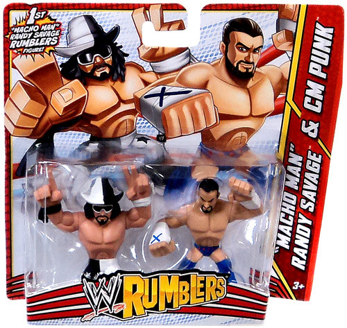 WWE Wrestling Rumblers Series 3 Macho Man Randy Savage CM Punk Mini Figure  2-Pack Mattel Toys - ToyWiz