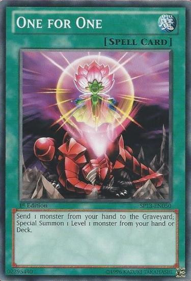 YuGiOh Star Pack 2013 Single Card Starfoil Rare One for One SP13-EN050 -  ToyWiz