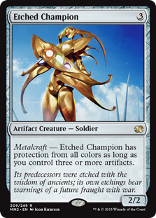 rare magic cards 2015 MtG Modern Masters 2015 Rare Etched Champion #209