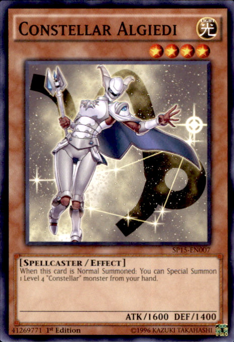 YuGiOh 2015 Star Pack ARC-V Single Card Shatterfoil Rare Constellar Algiedi  SP15-EN007 - ToyWiz