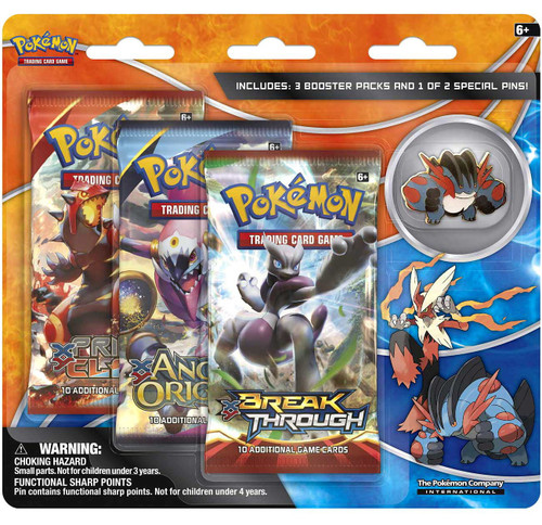 Pokemon Trading Card Game XY Mega Evolution Mega Gengar Pin Collection [3  Booster Packs & Pin]