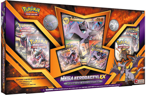 Pokemon Mega Aerodactyl-EX Premium Collection 6 Booster Packs, 3 Promo Cards,  Oversize Card Pin Pokemon USA - ToyWiz