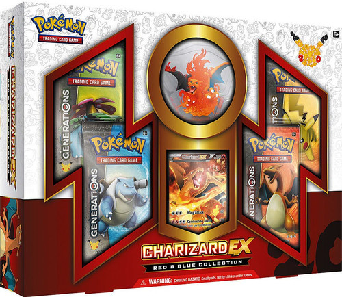 Pokemon Charizard EX Red Blue Collection 4 Generations Booster Packs,  Figure Promo Card Pokemon USA - ToyWiz