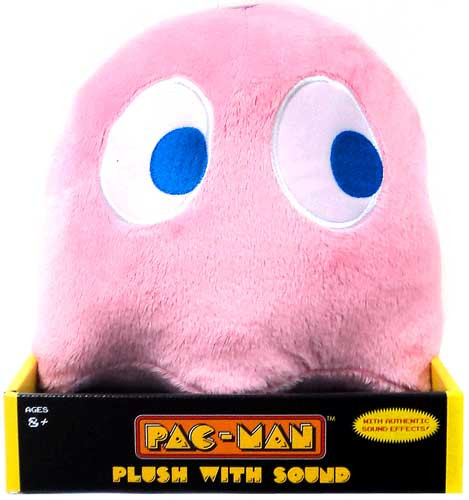 Pac Man Namco Pink Ghost 9 Plush With Sound Goldie Marketing - ToyWiz