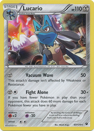 Pokemon Trading Card Game XY Fates Collide Single Card Rare Holo Lucario 63  - ToyWiz